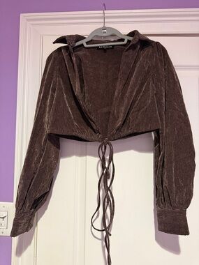 En Saison corduroy cropped top